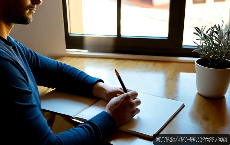 Home 17 내면 대화와 창의성의 관계 - Photorealistic creative professional seated alone at a sunlit home office in Lisbon, quietly reflect...